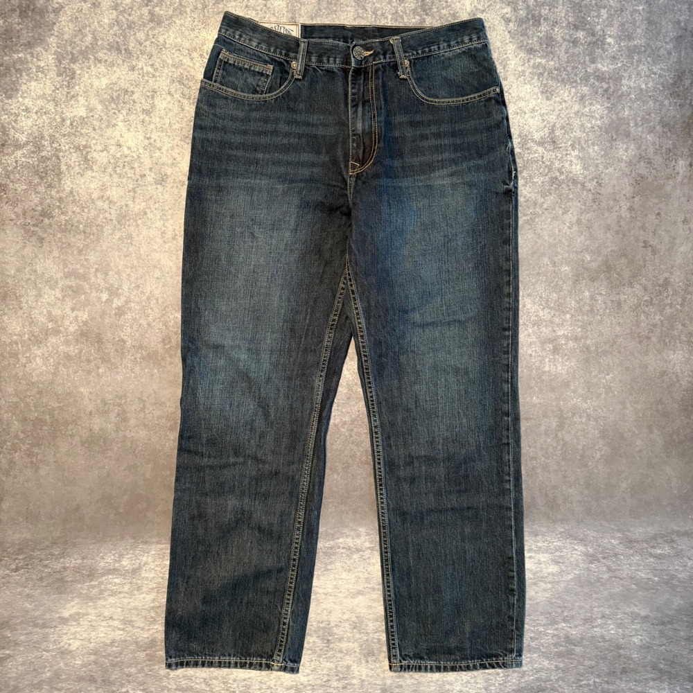Stetson 1520 Standard Straight Leg Jeans Mens 36x32 Blue Denim